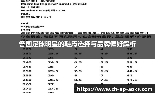 各国足球明星的鞋履选择与品牌偏好解析